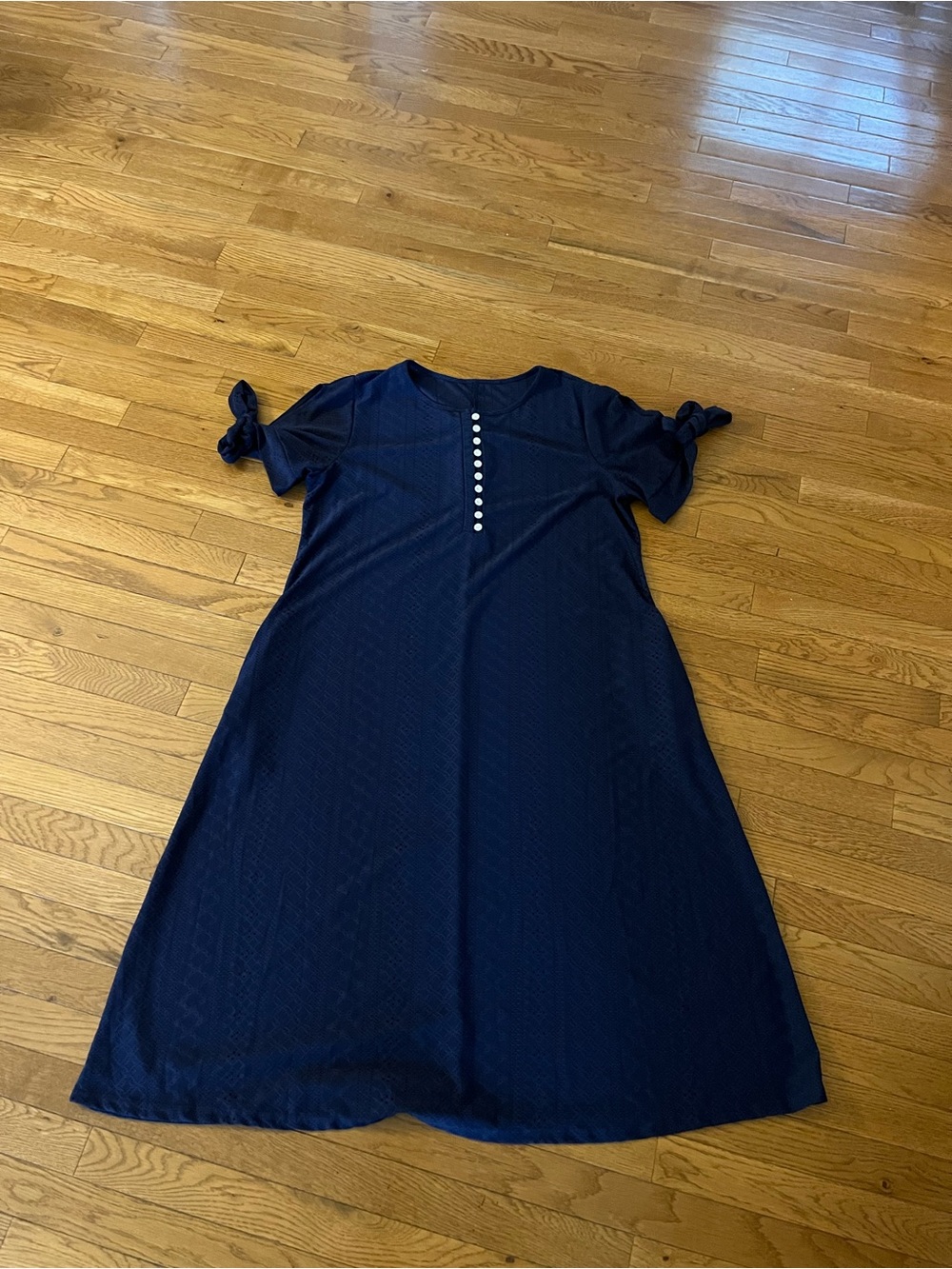 Women's Navy Short-Sleeve Button Front A-Line Dress size 3XL